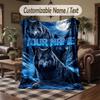 Wolf Fox Theme Throw Blanket Custom Name Text Personalized Blanket Soft Cozy Blanket for Home Sofa Bed