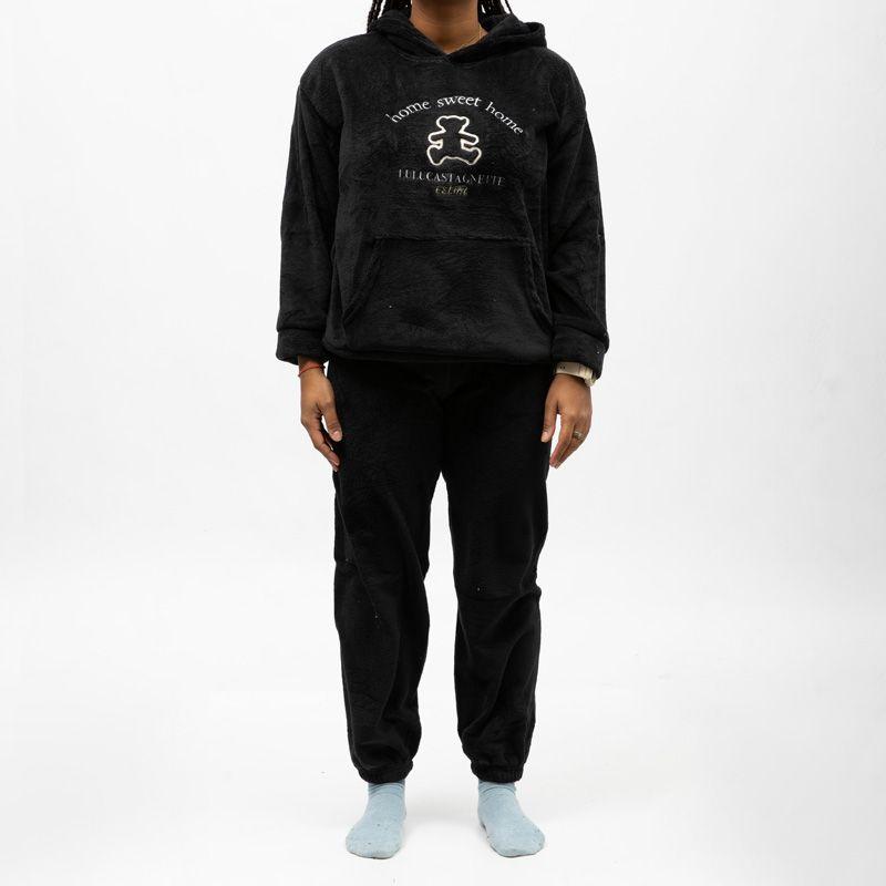 

Флисовая пижама с капюшоном и вышивкой Женская LULU CASTAGNETTE L/XL чёрный