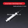 Disposable Syringes with Luer Needle: 1ml, 3ml, 5ml, 10ml, 20ml