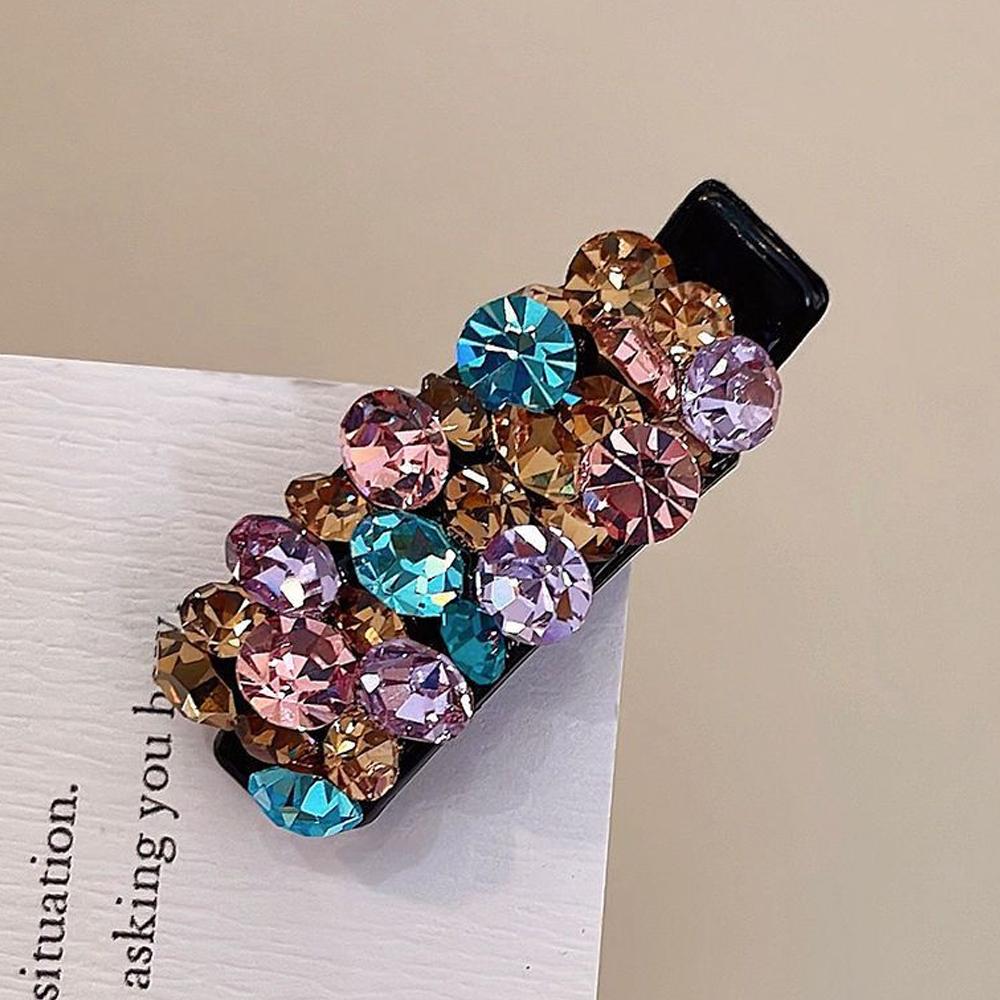 Exquisite Rhinestone Hair Clip Small Size Acetate Duckbill Hairpin For Women Girls Bangs Ponytail Holder Daily Headwear