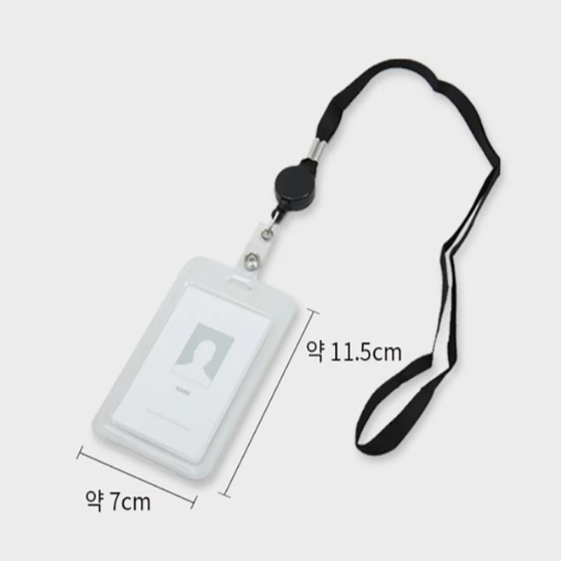 Extendable ID Card Holder Transparent Badge Case with 40cm Retractable Reel