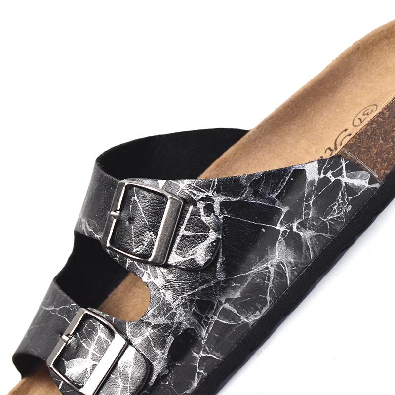 2024 Men's Cork Slippers Unisex Summer Flip Flops Men Clogs Man Soft Cork Two Buckle Beach Slides Outdoor Footwear For Men 45