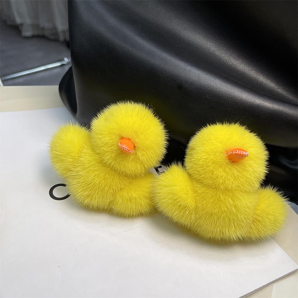 Mink Duck Keychain Keychains Pendant Bag Keyring Duck Plush Cartoon Key Chain Cute Pendant Childern's Birthday Toy Car Keychains