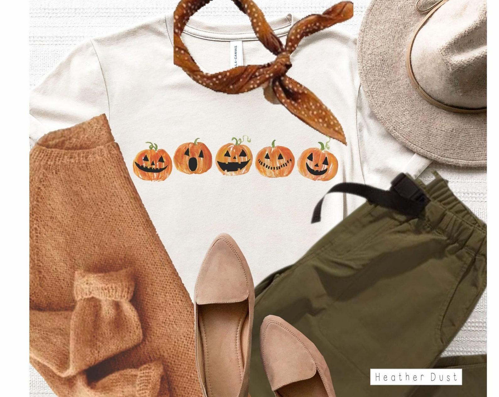 All in a Row ~ Halloween Pumpkin shirt, Pumpkin Tee, Halloween pumpkin t, Fall Tee, Halloween T, cute women s fall shirt, pumpkin, S
