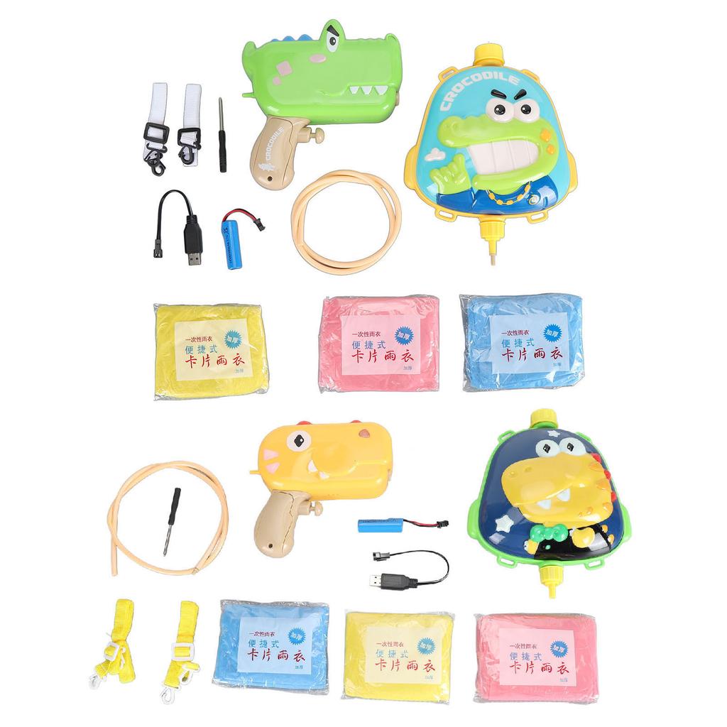 Water Shooting Toy for Kids 1000ml Capacity Backpack Cartoon Electric Water Sprayer for Outdoor Camp