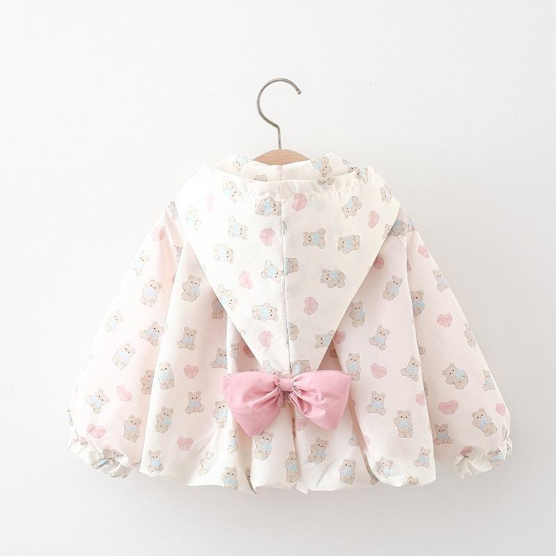 Îmbrăcăminte pentru copii Palton pentru fete de primăvară și toamnă pentru copii pentru fetiță Arcă Urs din desene animate Pălărie mare Îmbrăcăminte exterioară Haine de toamnă pentru copii