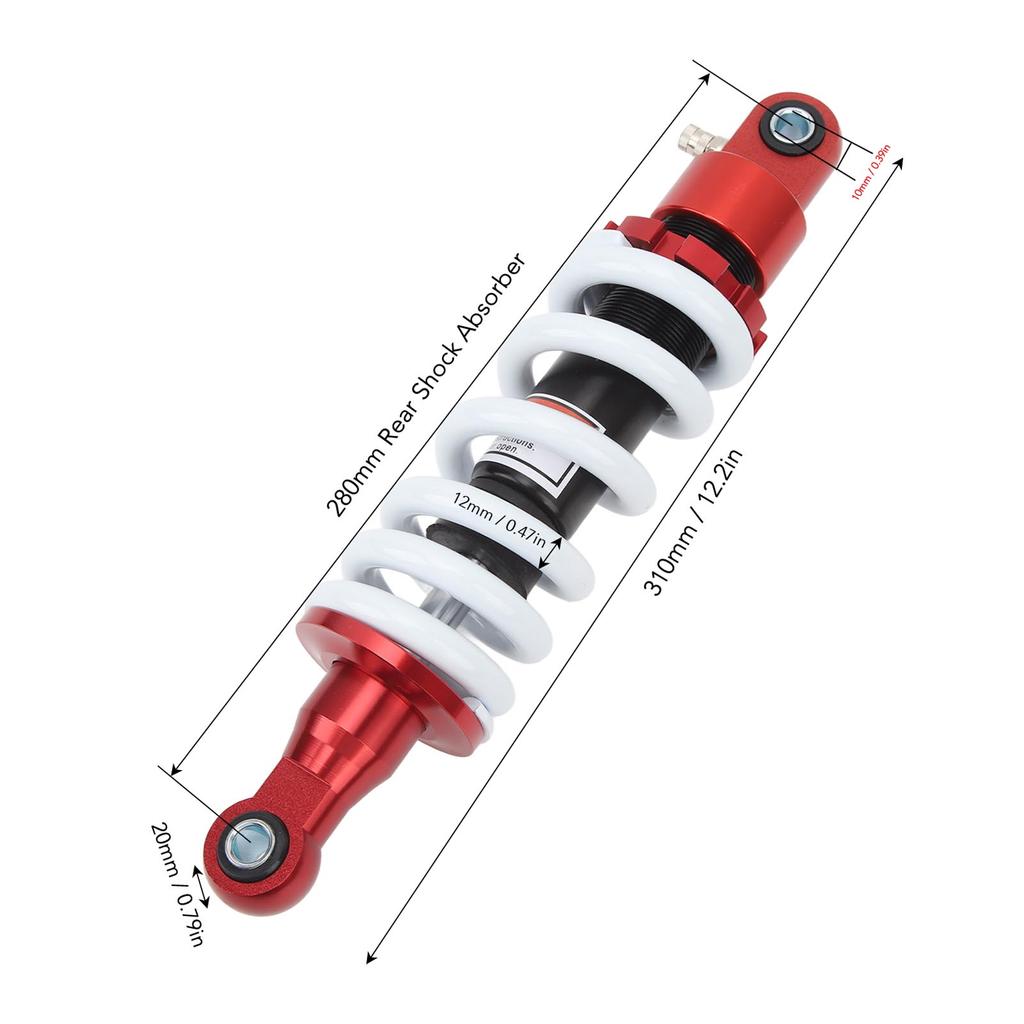 280mm Rear Shock Absorber 280mm Rear Shock Absorber Adjustable Suspension Shock Absorber for Dirt Pit Bike ATV Go Cart Scooters