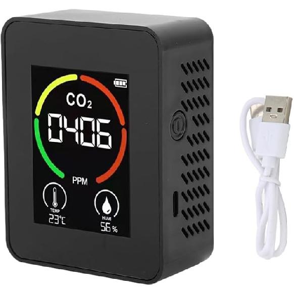 

Монитор CO2, Цифровой монитор качества воздуха Термометр Гигрометр Температура Влажность Тестер воздуха TVOC Тестер Питание от литиевой батареи 1200 мАч для