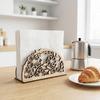 Wooden Paper Towel Holder Decorative Bird Turtle Floral Tissue Dispenser with Universal Card Slot, Napkin Dispenser for Kitchen Dining Table Counter