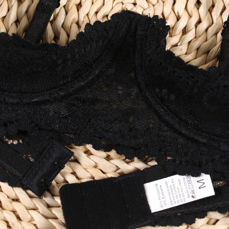 Sexy Lace Transparent Bra with Steel Ring for Women