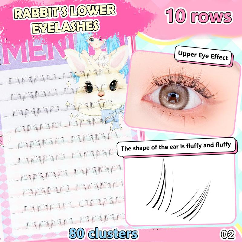 Lijmvrije Valse Wimper Kattenoog Make-up Zachte Natuurlijke Onderwimpers Gesegmenteerde Dunne Steeltjes Geschikt Voor Beginner DIY Wimper