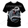 Rock BAND Whitesnake Pattern 3d Print T-shirt Men Women Fashion Trendy Street Style Heavy Metal Rock Short Sleeve Tops Tees