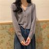 Autumn Thin Coat Women's New Versatile Cardigan V-neck Knitted Sweater Short Casual Outer Fit