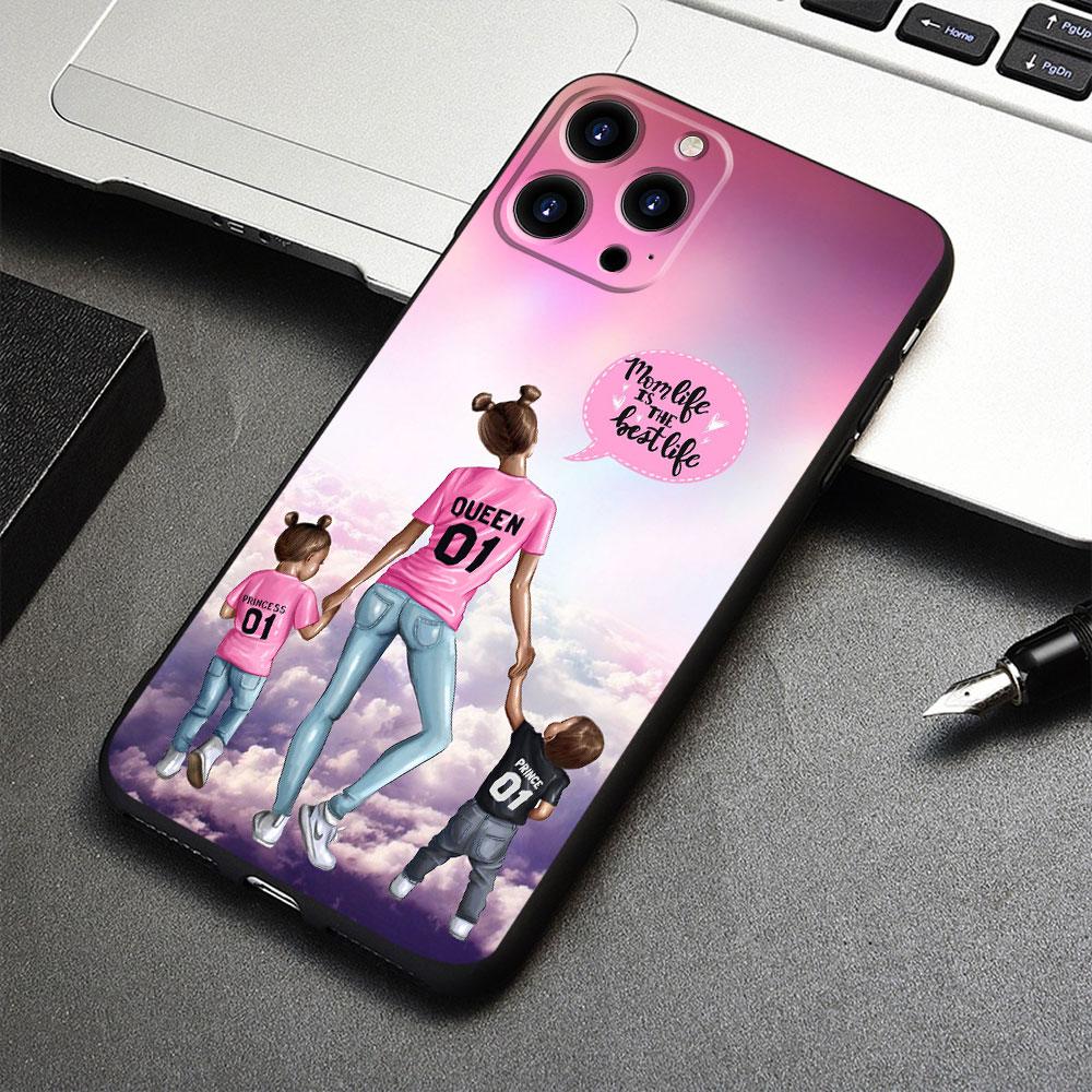 Pro iPhone 8 Plus 13 Pro Max 14 XR 12 XS 7 11 X SE2 5S Mini SE2022 6S 5 SE Pouzdro Žena Móda dívka Super Máma miminko TPU
