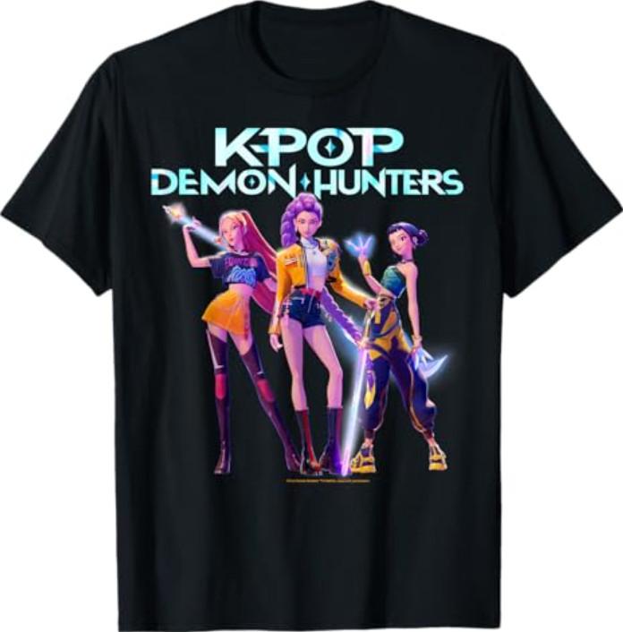 Kpop Demon Hunters Huntrix Heroic Poses Group Shot T-Shirt S разноцветный