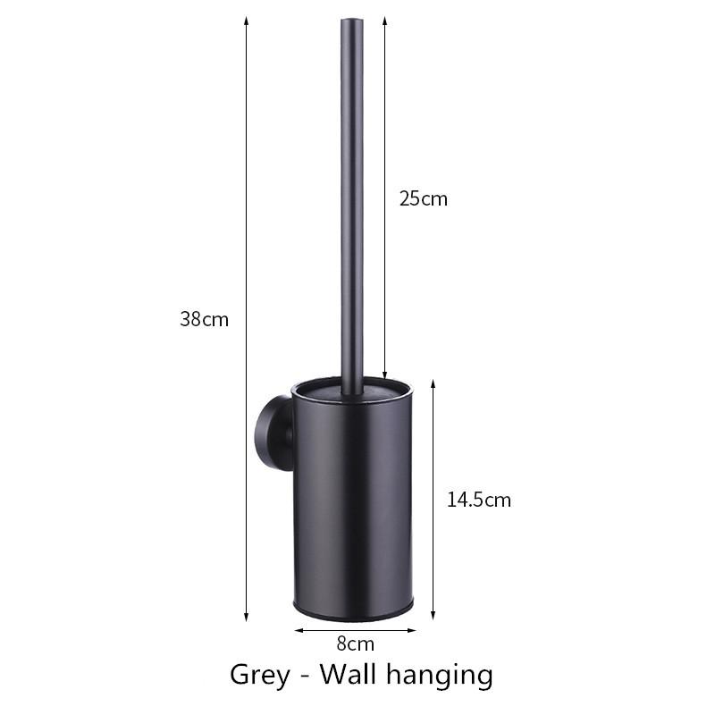 Circular Type Stainless Steel Toilet Brush Black Bathroom Cleaning Brush Holder with Toilet Brush Wall Mount Seven Color Options