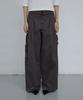 Uusoo Fold-Over Waist Cargo Pants_ Dark Gray