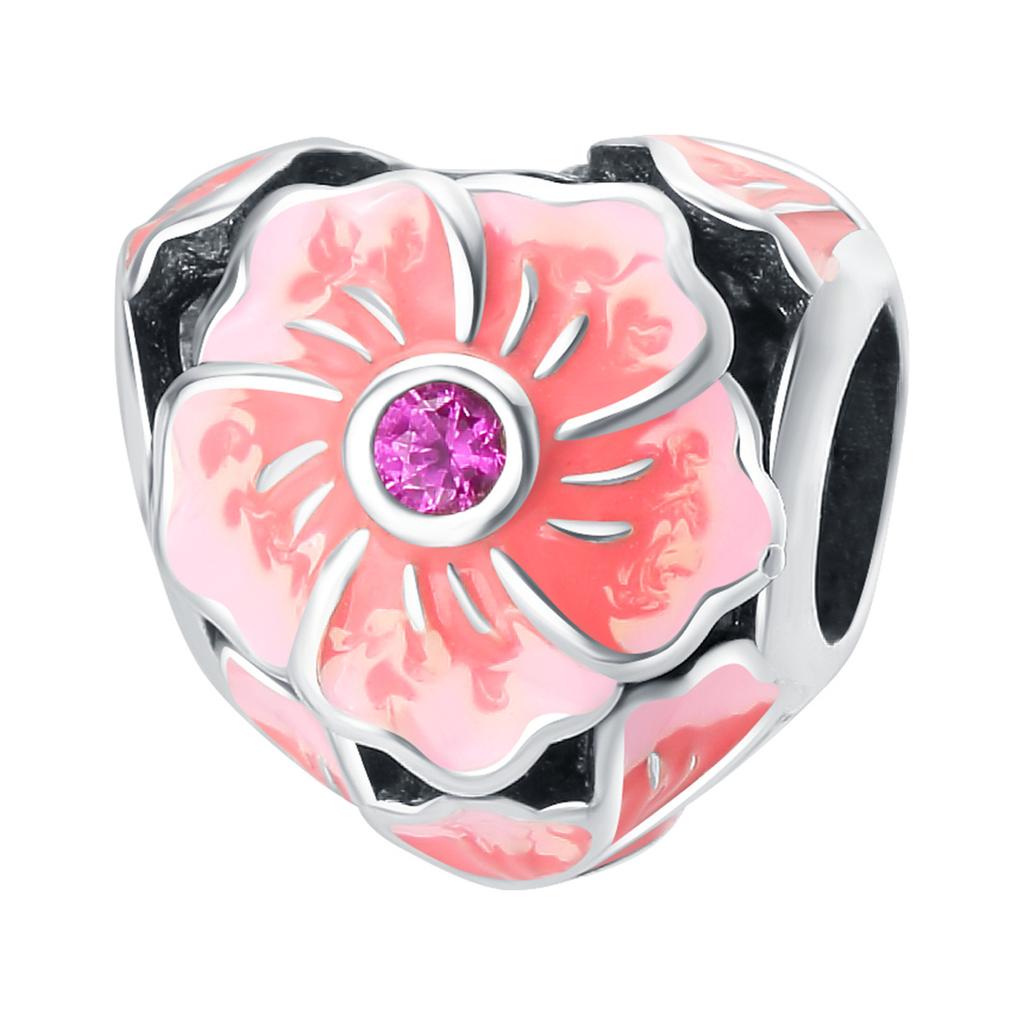 Copper Purple Iris Flower Pendants Bracelet Charms Fit Women Jewelry Party Beads Diy Exquisite Gifts Accessory