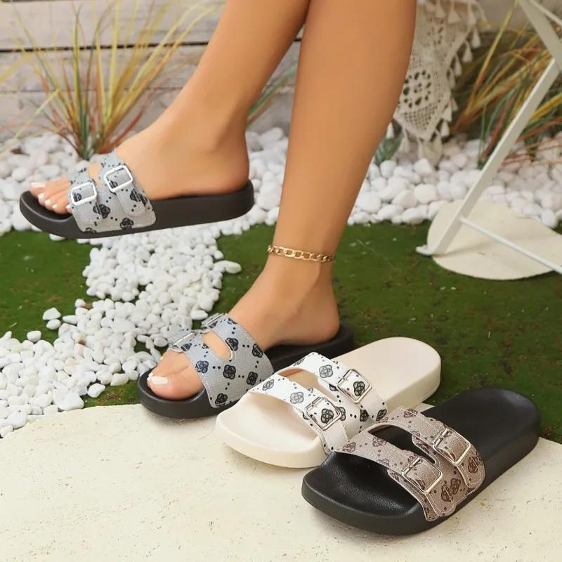 

Summer Women Slippers Comfortable Platform Slippers Women Printed Pattern Casual Sandals Comfortable Lightweight Slides Women 43 хакі