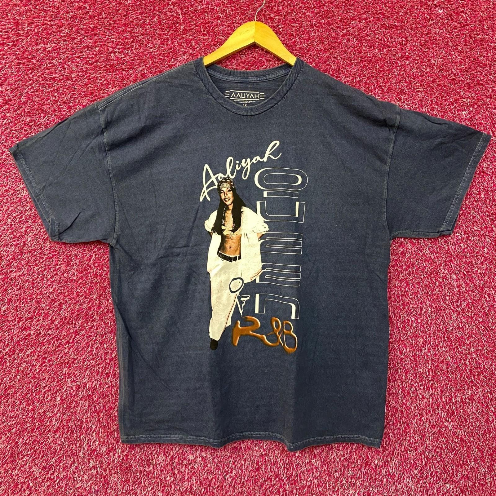 

Aaliyah RB Vintage-Style Washed Blue T-Shirt 1X XXXL
