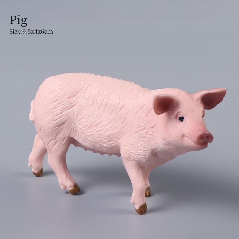 Simulation Farm Animals Poultry Cow Pig Dog Chicken Duck Goose Cub Figurines Model Action Figures Educational Toy For Kids