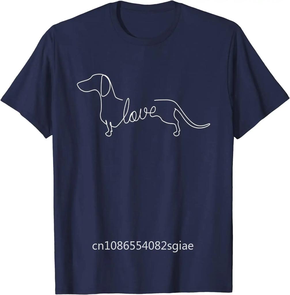 Bassotto Chiweenie Cane Salsiccia Amore Arte Schizzo Regalo Maglietta Uomo Donna Maglietta Grafica Magliette Casual Cotone Quotidiano Quattro Stagioni