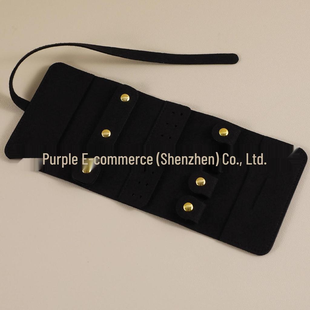 Tragbare Multifunktionale Schmuckaufbewahrungsrolle für Ohrringe, Ringe, Halsketten, Uhren - Mikrofaser-Beutel, Anpassbar mit Logo