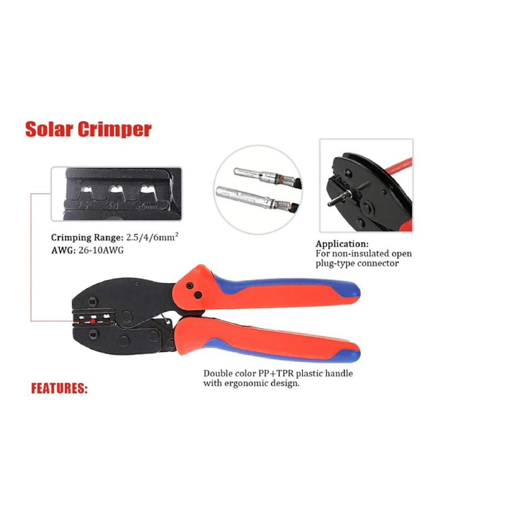 1 Set Crimping Pliers Set Solar Panel PV Cable Stripper Wiring Connector Crimping Tool Solar Spanner Wrench 10Pair connector