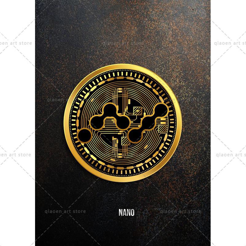 Abstract Golden Bitcoin Monero Cardano Canvas Painting Nordic Modern Wall Art Poster Print Pictures for Room Interior Home Decor