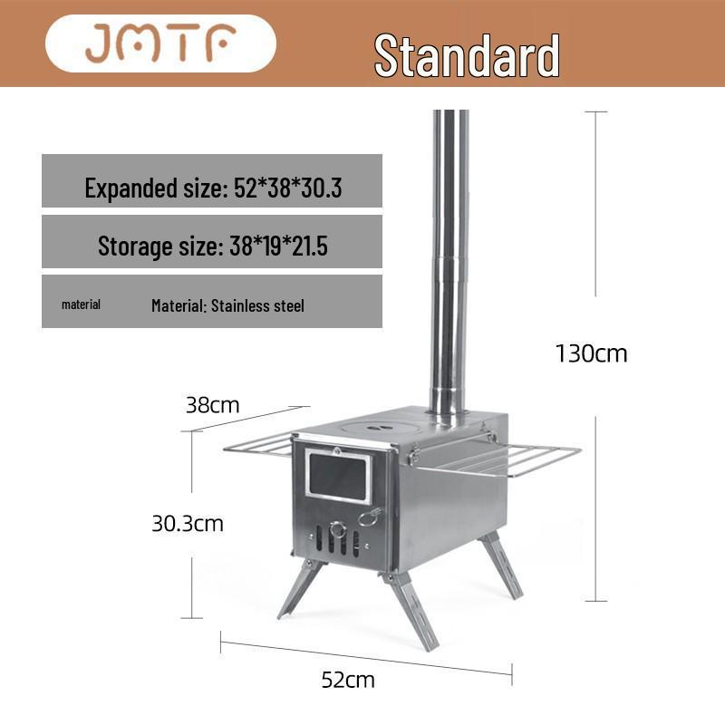 Outdoor Camping Stainless Steel Folding Wood Stove - Tent Heating, Lighting, Picnic - Cross-border Tourism