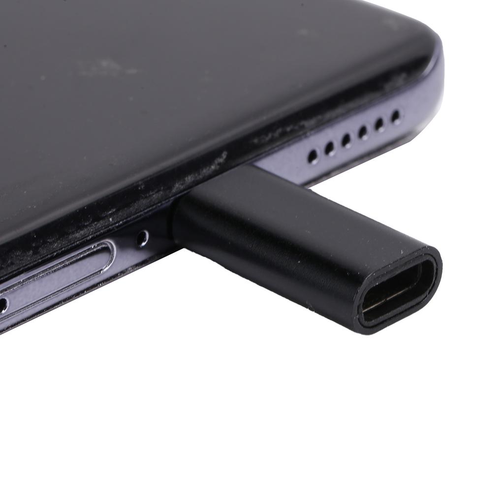 TypeC Adapter Converter Female To   Male Mobile Phone Data Line USB Charging(Black )