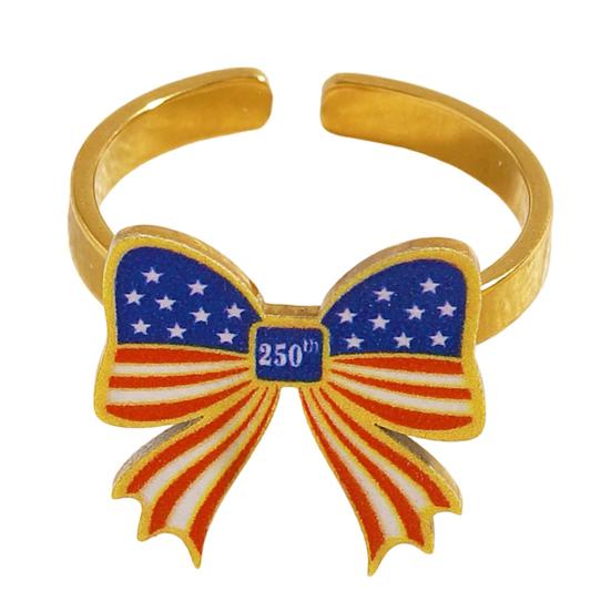 250th Anniversary Jewelry Set USA Flag Pattern Bowknot C