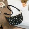 Rivet Crescent Bag Women's Metal Decoration Underarm Bag