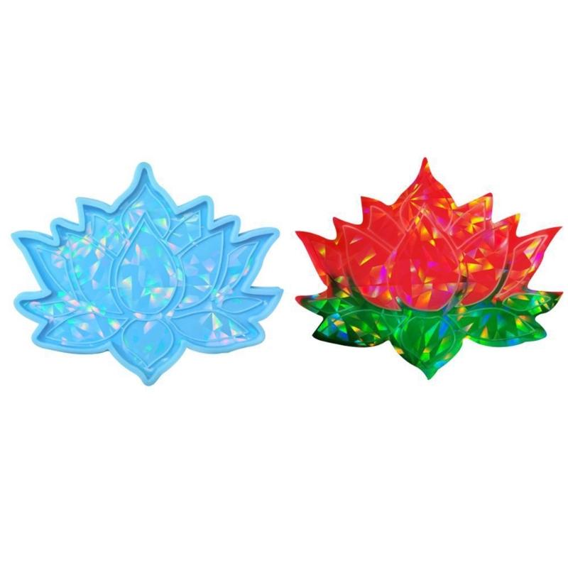 Holografische Untersetzerform, Lotus-Silikon-Untersetzerformen, Tassenmattenform, Epoxidgussform für Kunstharz-Untersetzer, Heimdekor