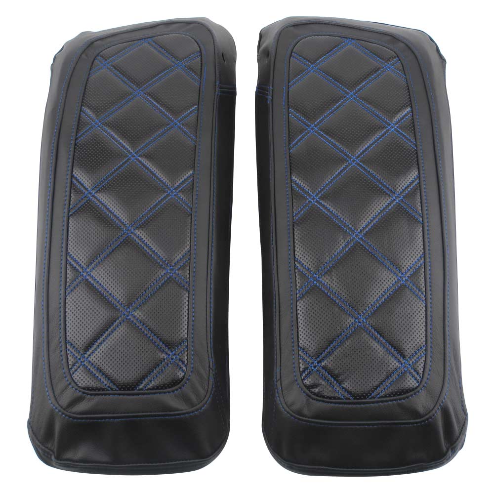 

1 Pair Motorcycle Hard Saddlebag Lid Covers Microfiber Leather For Harley Touring Electra Glide Ultra Limited FLHTK 2014-2024 синій