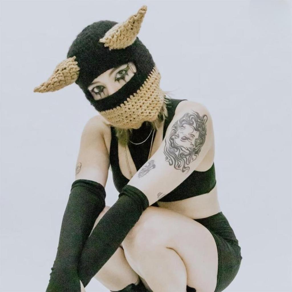 Knitted Full Face Ski Mask Winter Balaclava Face Cover for Outdoor Sports Novelty Knitting Beanie