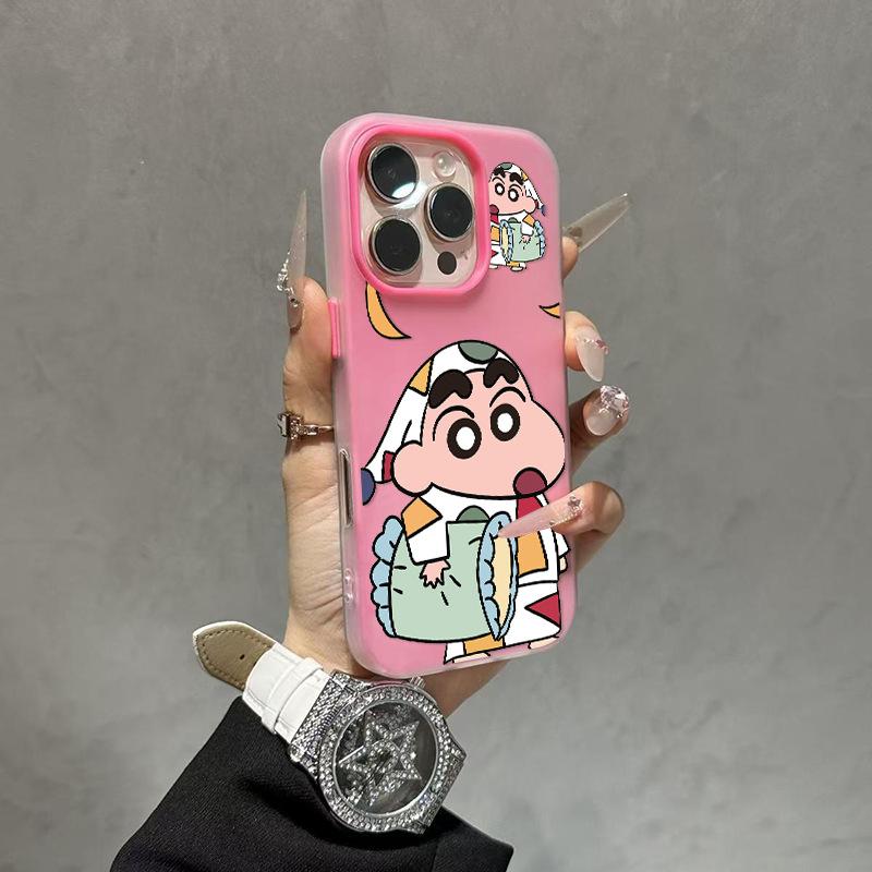 Jelly Two-in-one Mobile Phone Case Hollow for Apple Mobile Phone Case Silicone Ultra-thin for Apple 13pro Creative Crayon Shin-chan For iPhone 17PROMAX