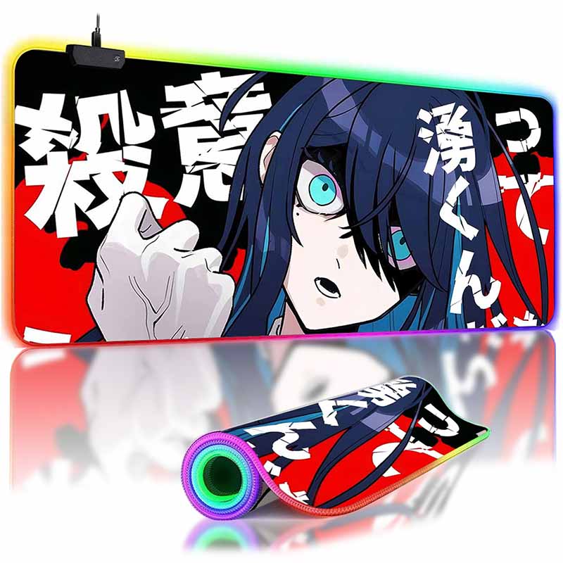 Kawii Anime LED Mousepad HD Print Virtual Idol  Gamers Desk Mat RGB Backlit Non-slip Mouse Pad XXL Keyboard PC Desk Pads