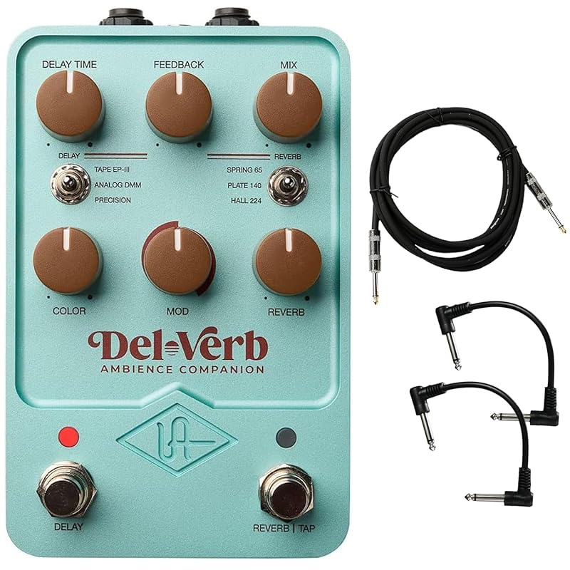 

Universal Audio UAFX Del-Verb Ambience Companion Delay and Reverb Pedal - Includes Instrument Cable and Two Patch Cables