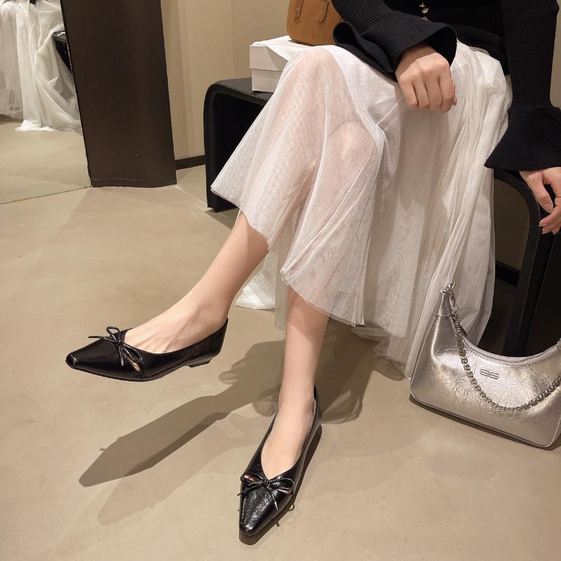 Fashion 2025 Autumn New Pointed Toe Women Flats Fashion Butterfly-knot  Slip On Footwear Ladies Eelgant Dress Shoes
