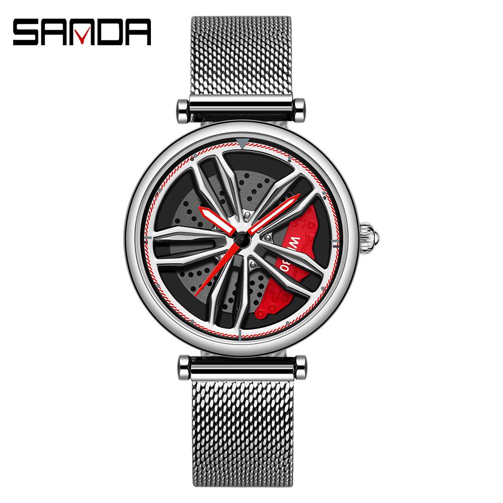 Sanda Meilleure Vente 1088 Montre pour Adolescent: Personnalisé, Cadran Rotatif 3D, Tendance, Quartz Étanche.