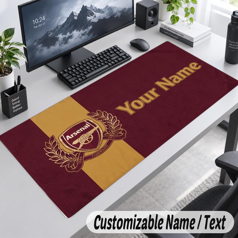 Arsenal Personalized Large Mouse Pad Custom Name Text Extended Desk Mat Gaming Mousepad