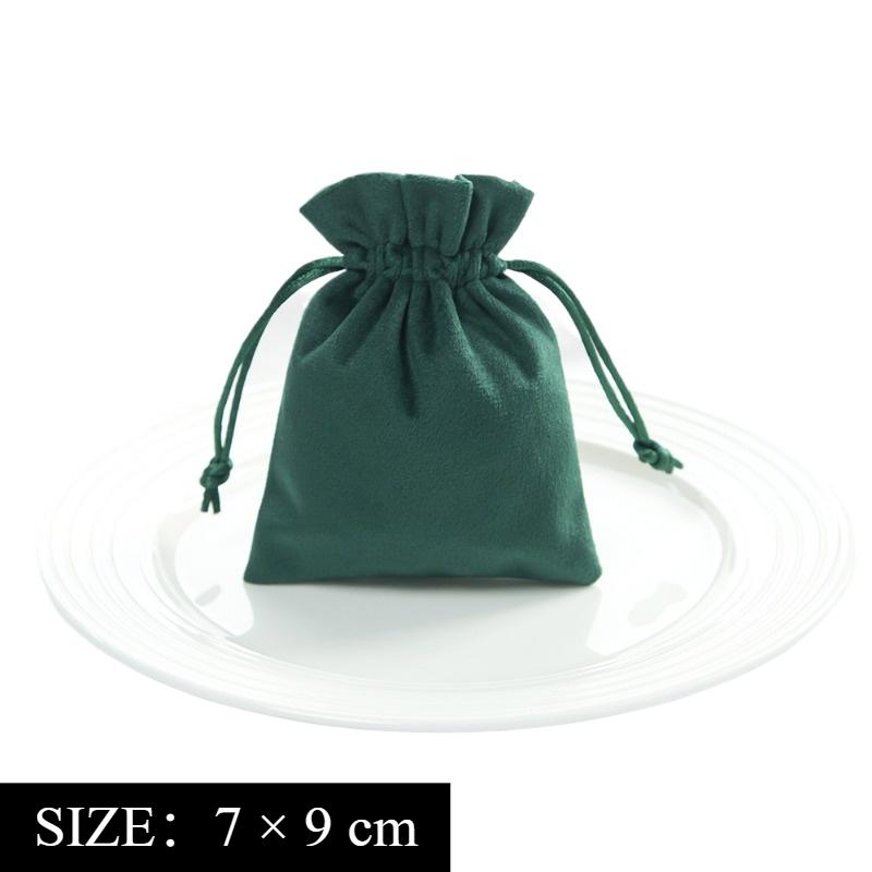 

1 шт. темно-зеленый замшевый мешочек для ювелирных изделий, мягкий замшевый органайзер для упаковки с грибной головкой и открытым шнурком, сумка для хранения колец и сережек 7x9cm темно-зеленого
