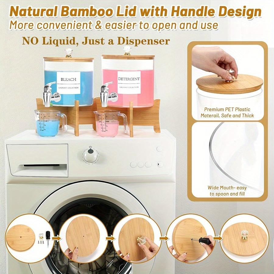 1Pcs/2Pcs Laundry Detergent Dispenser, Laundry Soap Dispenser with Stand, Fauts Laundry Detergent Container Organization