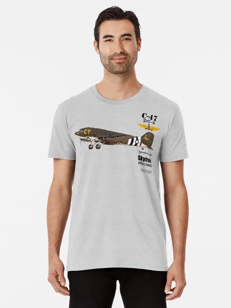 USAAF C47 Skytrain  Military Transport Aircraft T Shirt New 100 Cotton Short Sleeve ONeck Casual Mens Tshirts Size S3XL