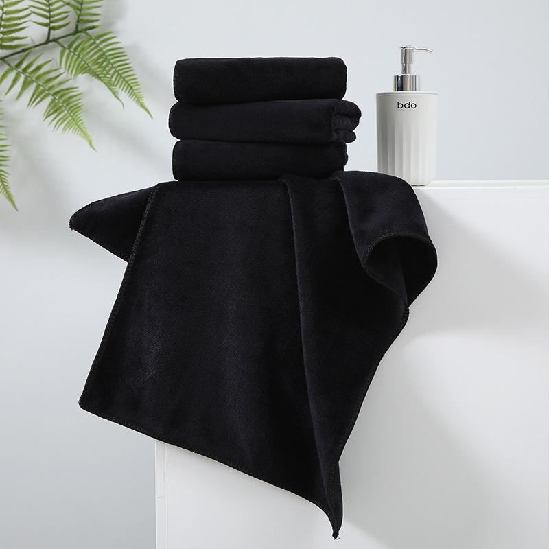 

Customizable Black Fiber Dry Hair Towel - Vacuum Packaged, Ideal for Sports & Gym 30x30 cm
