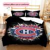 Montreal Canadiens3 Pattern Bedding Quilt Set  Home Decoration  Gift (1 * Duvet Cover + 2 * Pillowcase  Without Core)
