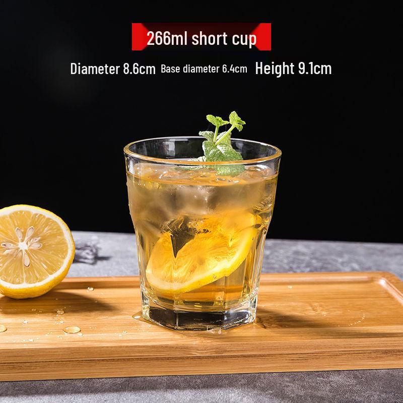 Libbey Large Octagonal Thickened Glass Cup – Heat Resistant, Transparent for Beer, Milk, Juice, Milk Tea, Water.