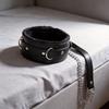 Couple flirting restraint sex toy with traction chain pink plush neck cover