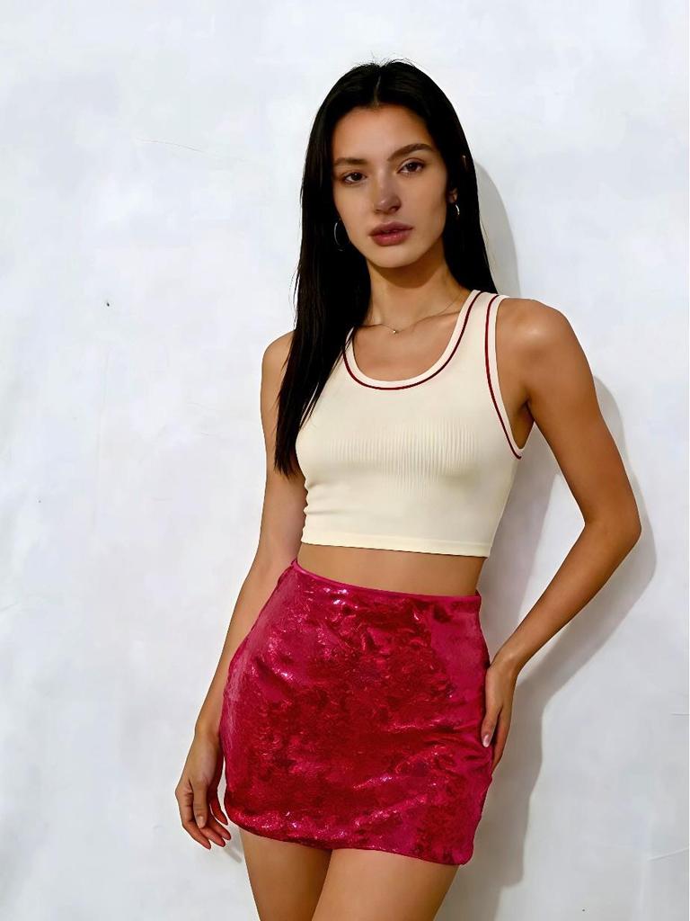 2026 Spring/Summer Sequin Bodycon Mini Skirt - European & American Style
